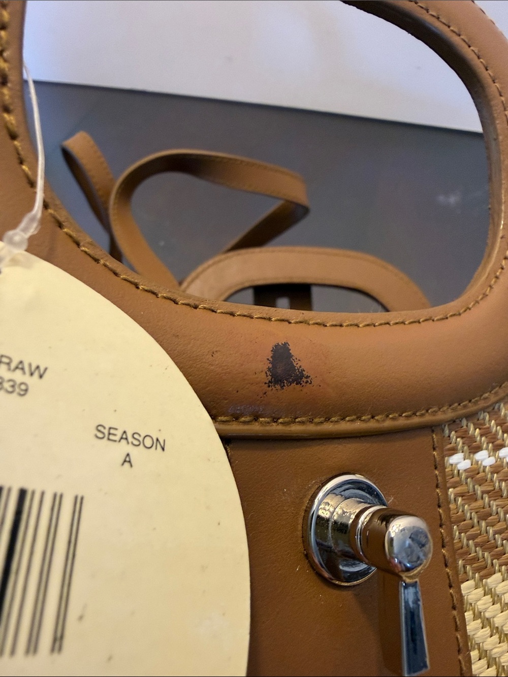 Valerie Stevens Brown and Cream Striped Woven Tote NWT - Picture 12 of 12